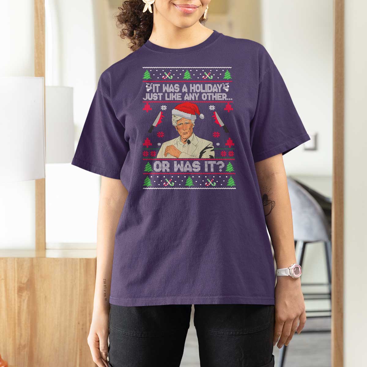 True Crime Ugly Christmas T Shirt For Women Funny Holiday Xmas Party - Wonder Print Shop
