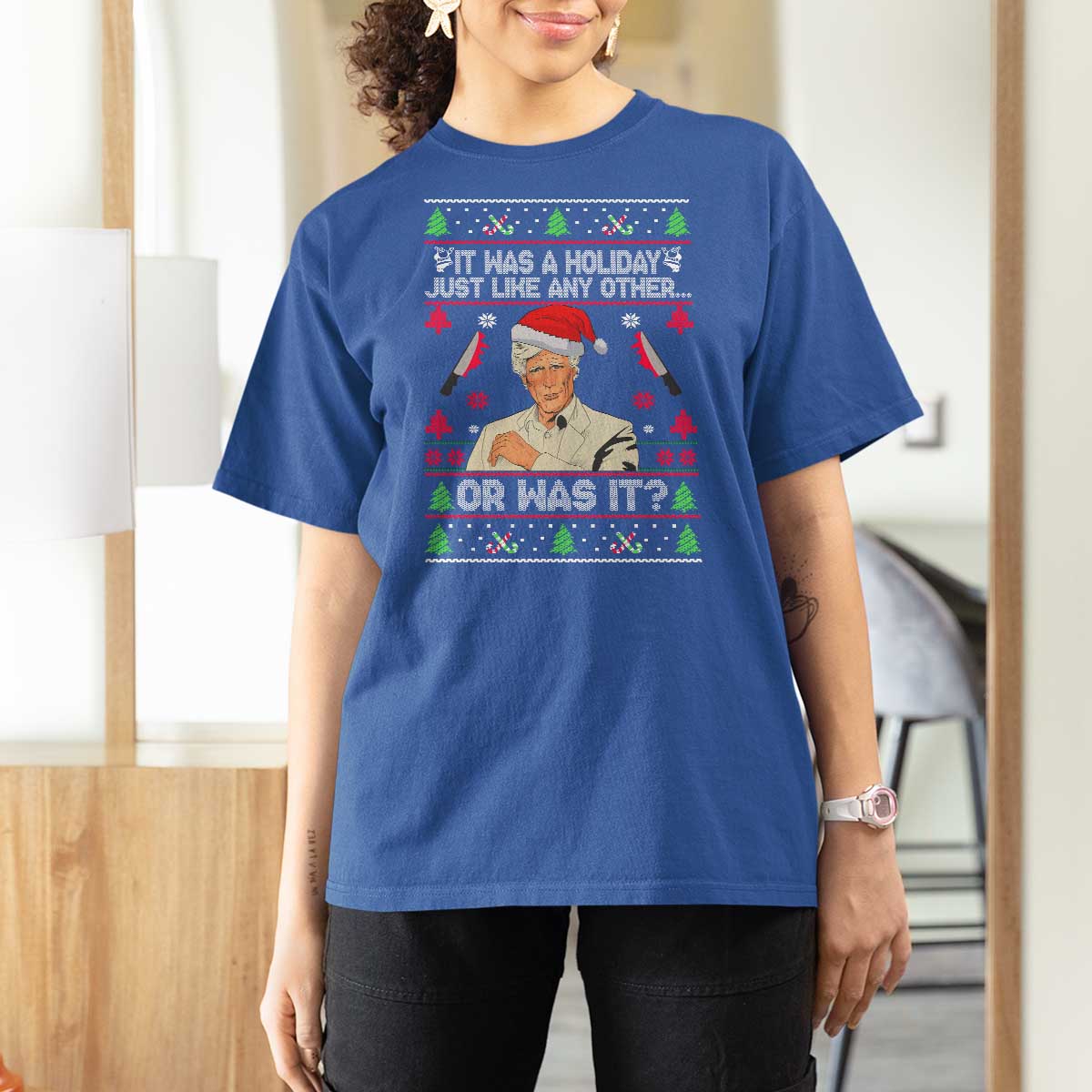 True Crime Ugly Christmas T Shirt For Women Funny Holiday Xmas Party - Wonder Print Shop