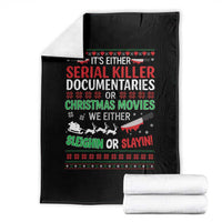 Crime Documentaries Ugly Christmas Throw Blanket Funny Horror Xmas Slaying Or Sleighing - Wonder Print Shop