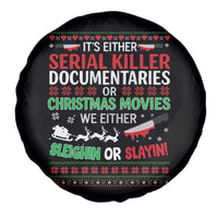 Crime Documentaries Ugly Christmas Spare Tire Cover Funny Horror Xmas Slaying Or Sleighing - Wonder Print Shop