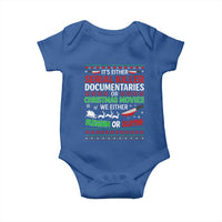 Crime Documentaries Ugly Christmas Baby Onesie Funny Horror Xmas Slaying Or Sleighing - Wonder Print Shop