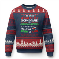 Crime Documentaries Ugly Xmas Ugly Christmas Sweater Funny Horror Xmas Slaying Or Sleighing - Wonder Print Shop