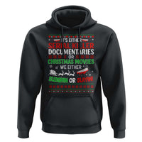 Crime Documentaries Ugly Christmas Hoodie Funny Horror Xmas Slaying Or Sleighing - Wonder Print Shop