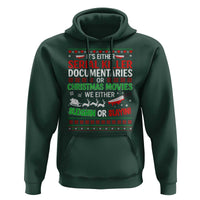 Crime Documentaries Ugly Christmas Hoodie Funny Horror Xmas Slaying Or Sleighing - Wonder Print Shop