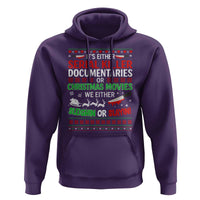 Crime Documentaries Ugly Christmas Hoodie Funny Horror Xmas Slaying Or Sleighing - Wonder Print Shop