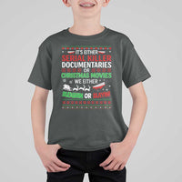 Crime Documentaries Ugly Christmas T Shirt For Kid Funny Horror Xmas Slaying Or Sleighing - Wonder Print Shop