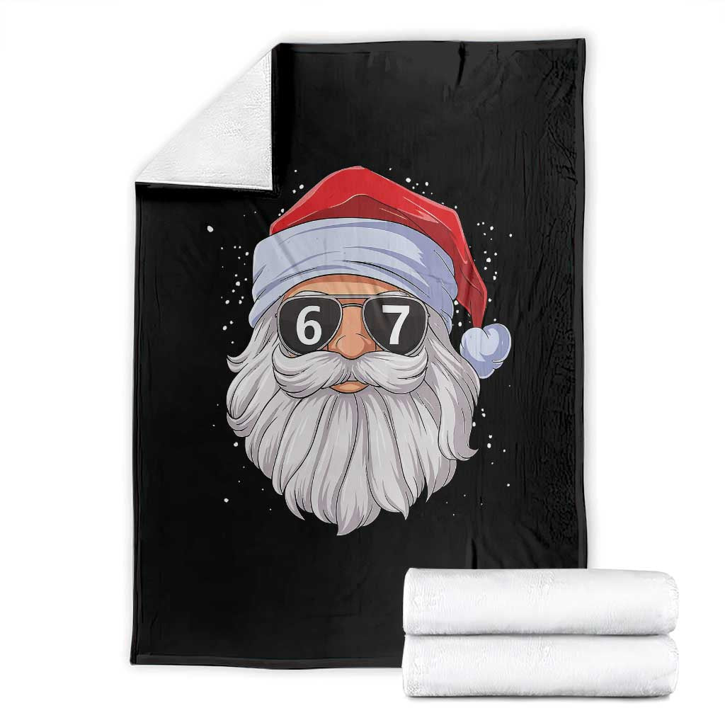 Six Seven 67 Christmas Meme Throw Blanket Funny Brainrot Santa Claus Gen Alpha Slang - Wonder Print Shop
