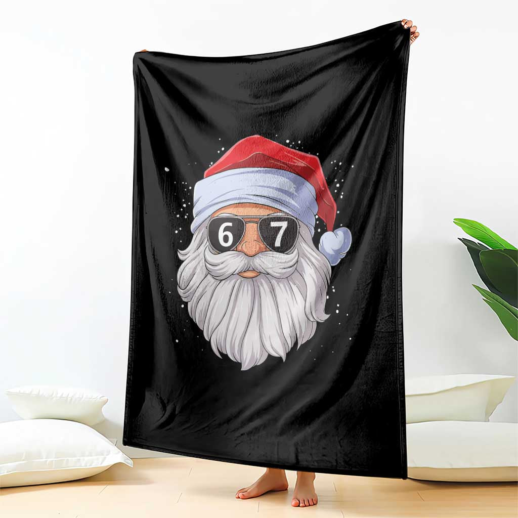 Six Seven 67 Christmas Meme Throw Blanket Funny Brainrot Santa Claus Gen Alpha Slang - Wonder Print Shop
