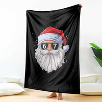 Six Seven 67 Christmas Meme Throw Blanket Funny Brainrot Santa Claus Gen Alpha Slang - Wonder Print Shop