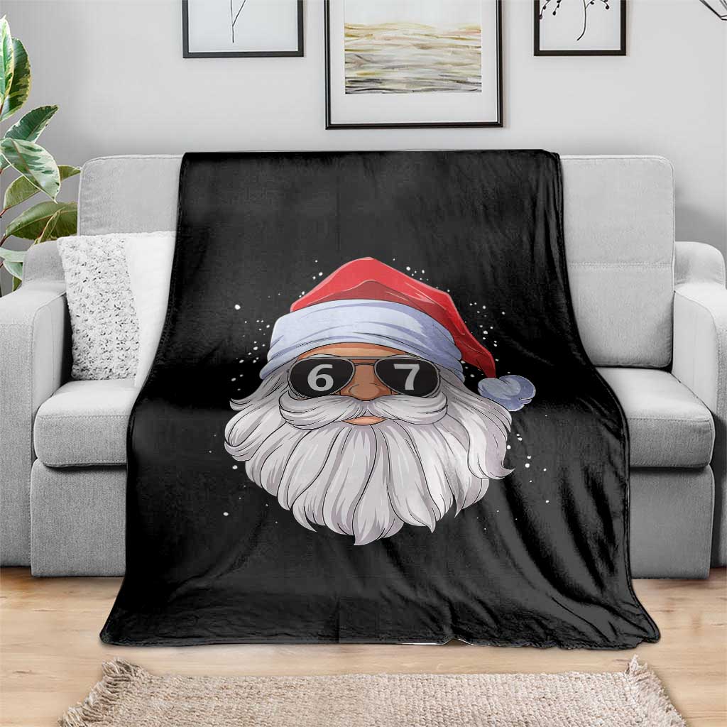 Six Seven 67 Christmas Meme Throw Blanket Funny Brainrot Santa Claus Gen Alpha Slang - Wonder Print Shop