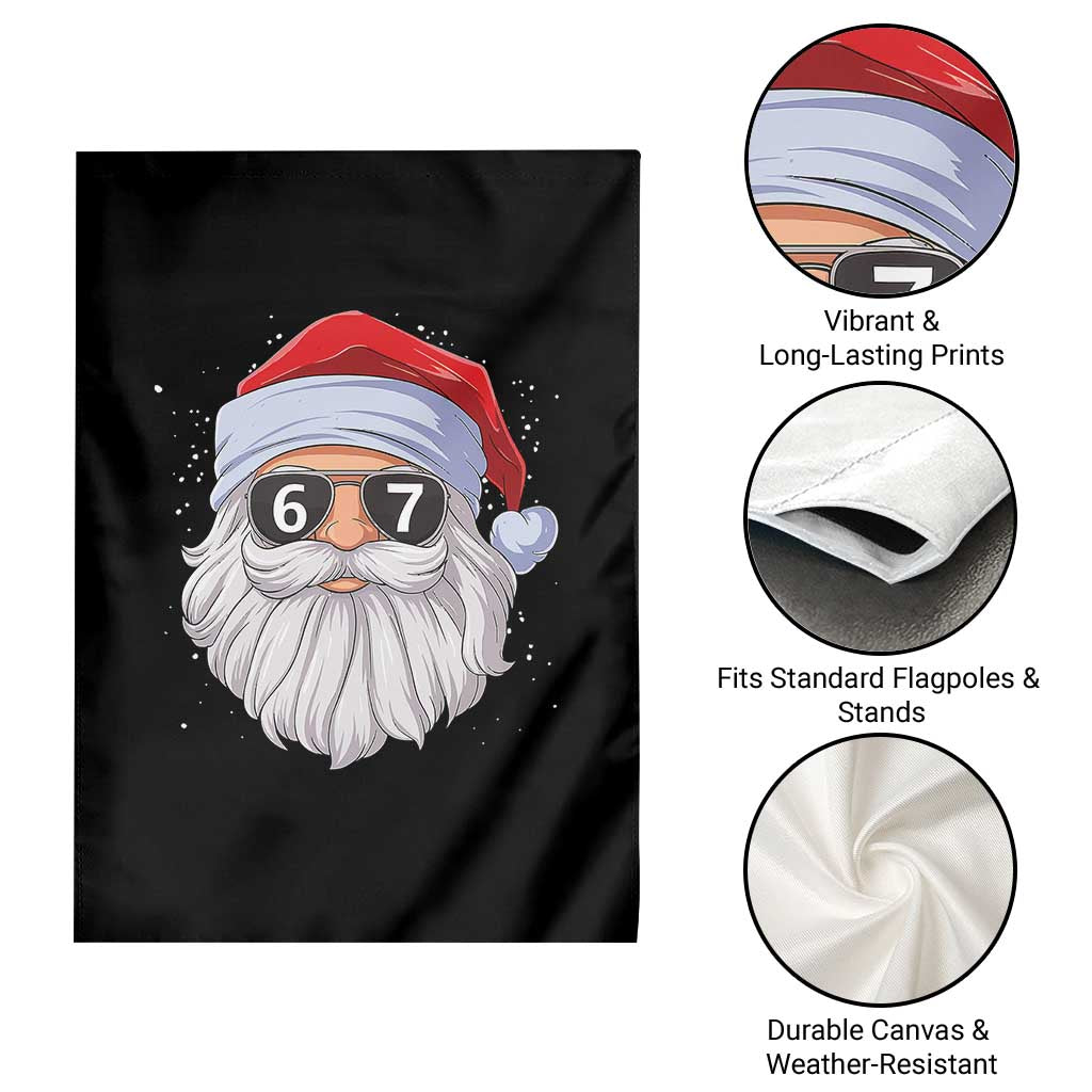 Six Seven 67 Christmas Meme Garden Flag Funny Brainrot Santa Claus Gen Alpha Slang - Wonder Print Shop