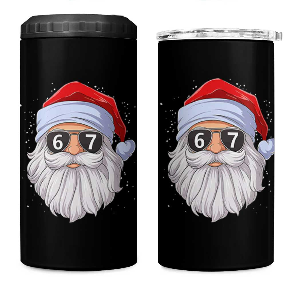 Six Seven 67 Christmas Meme 4 in 1 Can Cooler Tumbler Funny Brainrot Santa Claus Gen Alpha Slang - Wonder Print Shop