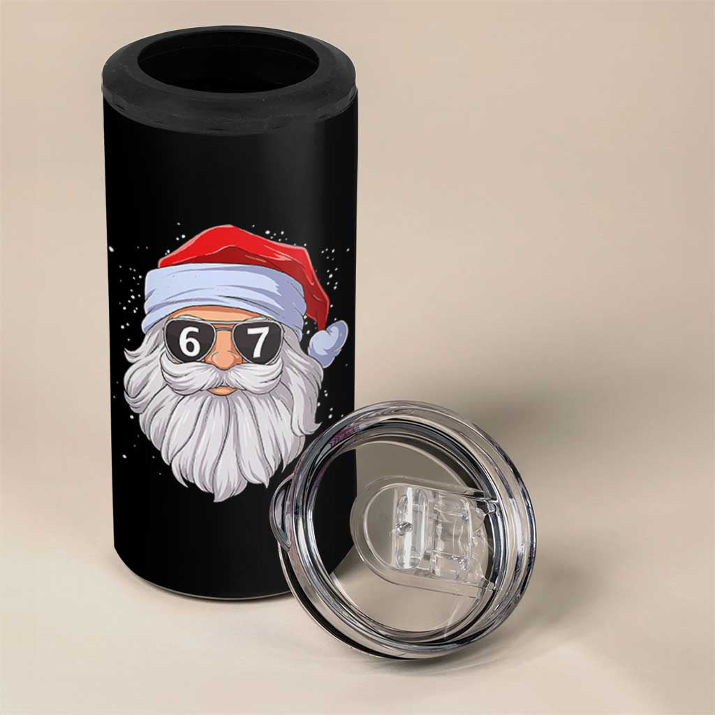 Six Seven 67 Christmas Meme 4 in 1 Can Cooler Tumbler Funny Brainrot Santa Claus Gen Alpha Slang - Wonder Print Shop