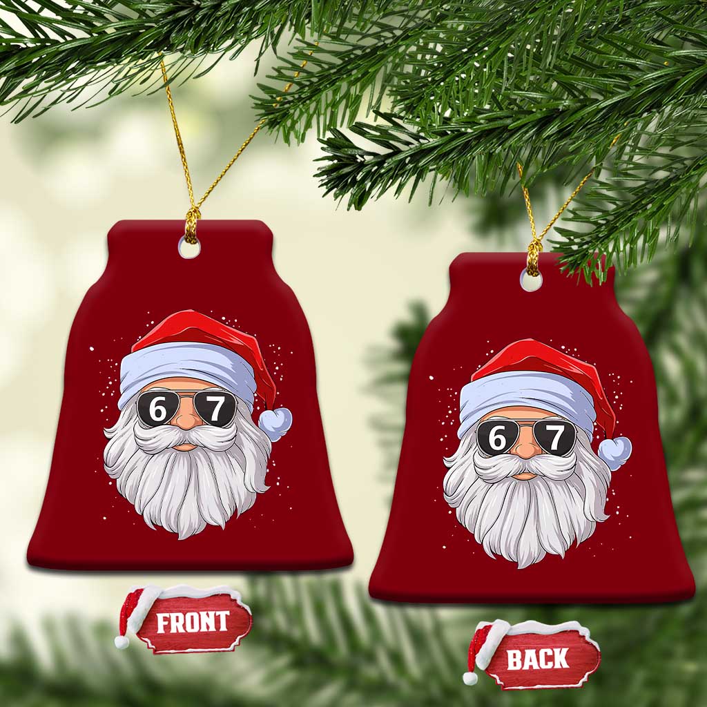 Six Seven 67 Christmas Meme Ceramic Ornament Funny Brainrot Santa Claus Gen Alpha Slang - Wonder Print Shop