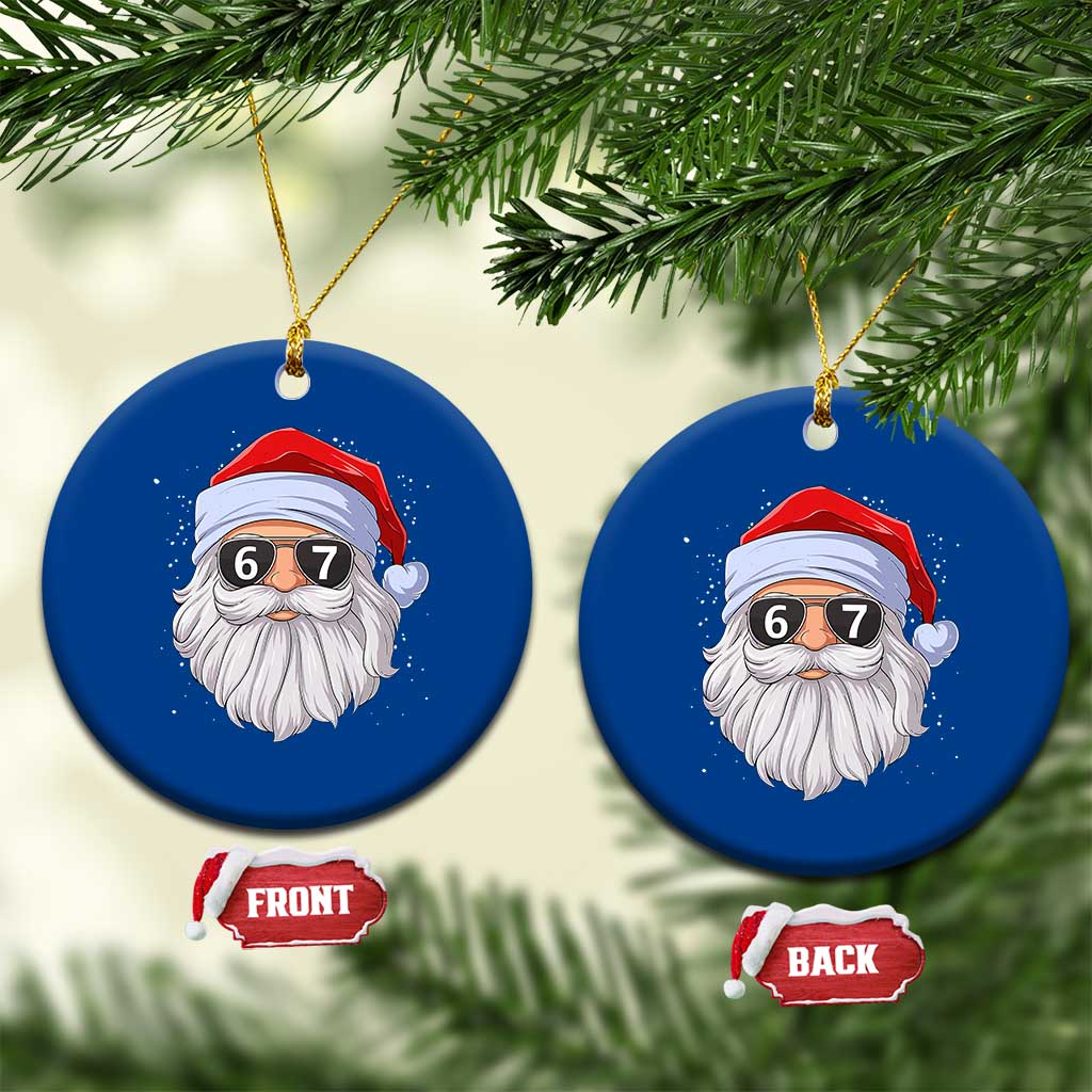 Six Seven 67 Christmas Meme Ceramic Ornament Funny Brainrot Santa Claus Gen Alpha Slang - Wonder Print Shop