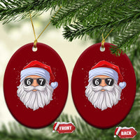 Six Seven 67 Christmas Meme Ceramic Ornament Funny Brainrot Santa Claus Gen Alpha Slang - Wonder Print Shop