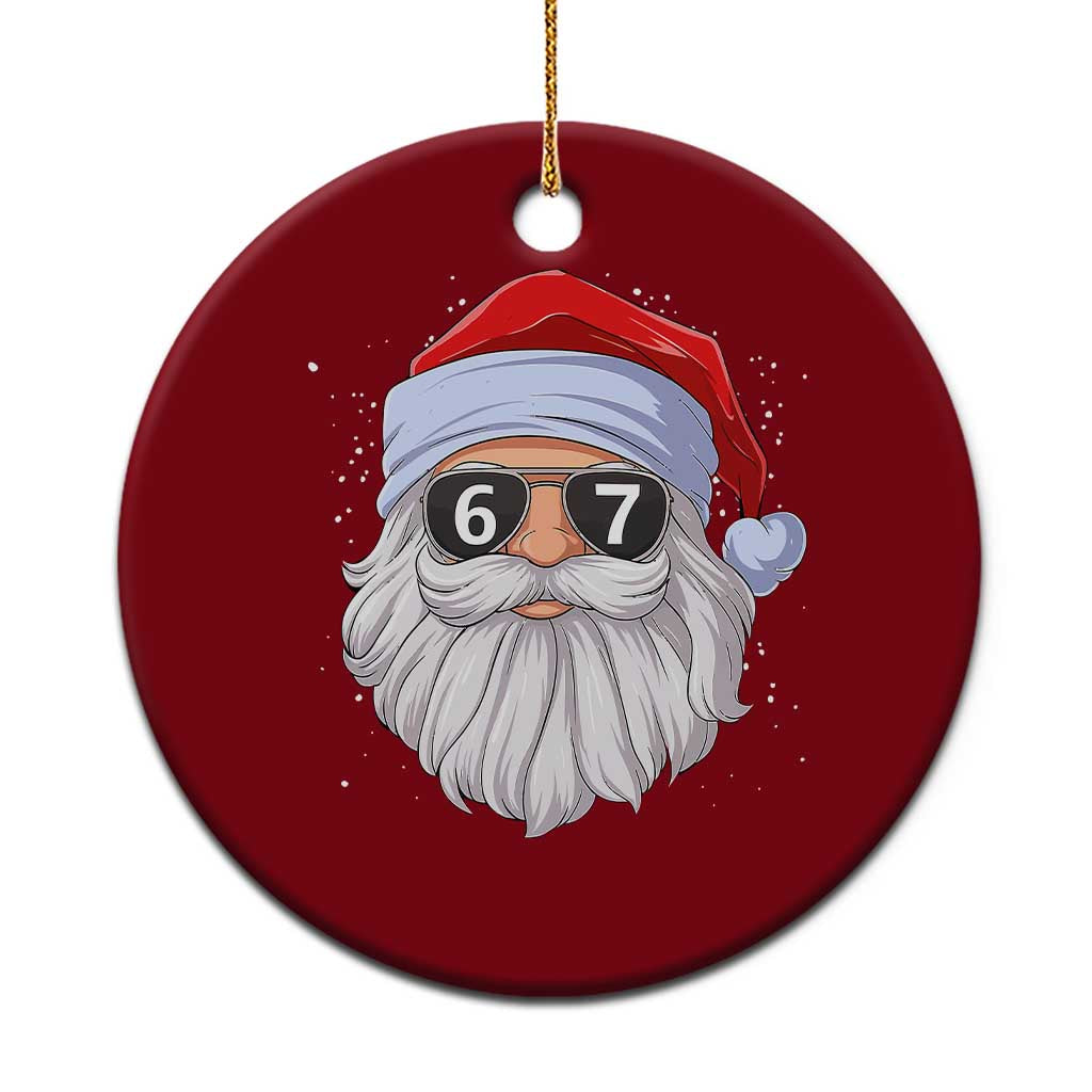 Six Seven 67 Christmas Meme Ceramic Ornament Funny Brainrot Santa Claus Gen Alpha Slang - Wonder Print Shop