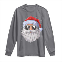 Six Seven 67 Christmas Meme Long Sleeve Shirt Funny Brainrot Santa Claus Gen Alpha Slang - Wonder Print Shop