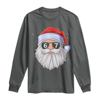 Six Seven 67 Christmas Meme Long Sleeve Shirt Funny Brainrot Santa Claus Gen Alpha Slang - Wonder Print Shop
