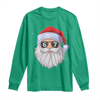 Six Seven 67 Christmas Meme Long Sleeve Shirt Funny Brainrot Santa Claus Gen Alpha Slang - Wonder Print Shop