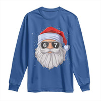 Six Seven 67 Christmas Meme Long Sleeve Shirt Funny Brainrot Santa Claus Gen Alpha Slang - Wonder Print Shop