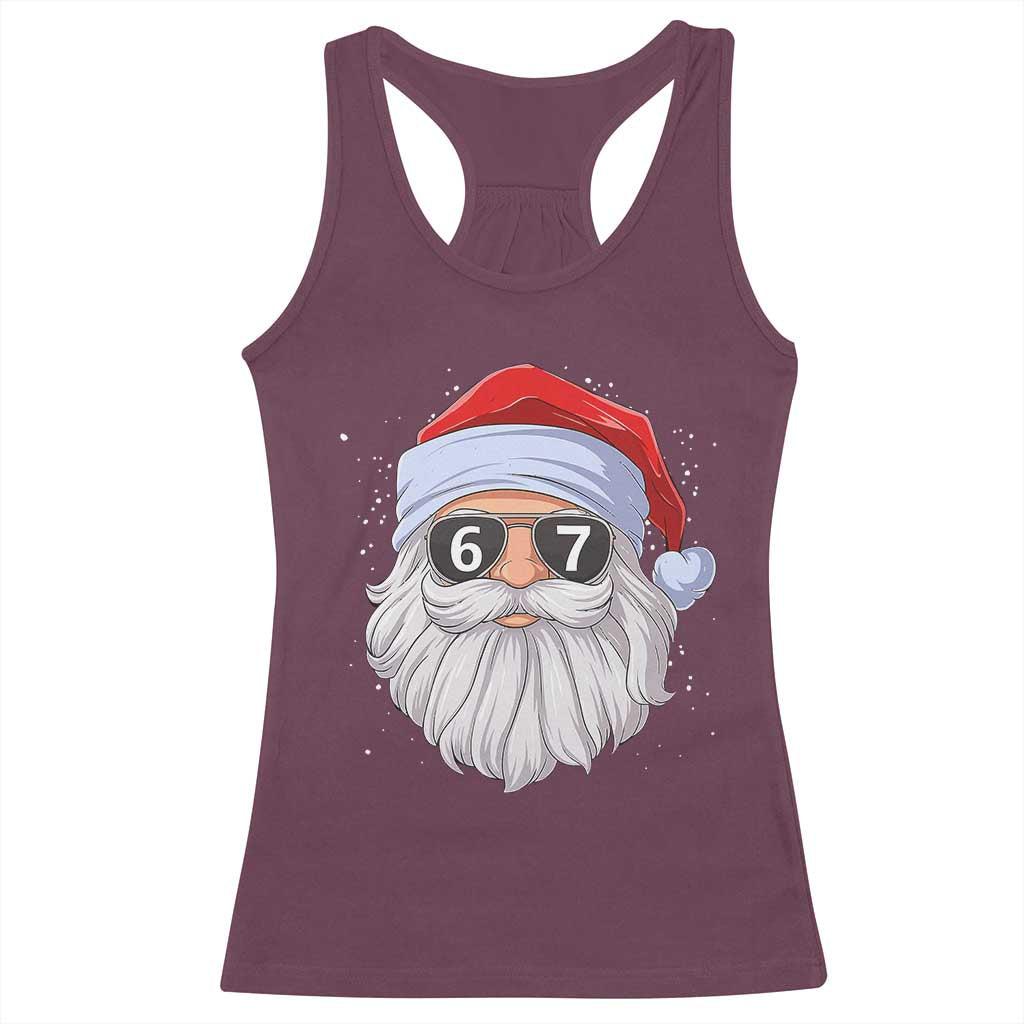 Six Seven 67 Christmas Meme Racerback Tank Top Funny Brainrot Santa Claus Gen Alpha Slang - Wonder Print Shop