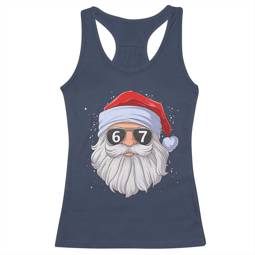 Six Seven 67 Christmas Meme Racerback Tank Top Funny Brainrot Santa Claus Gen Alpha Slang - Wonder Print Shop