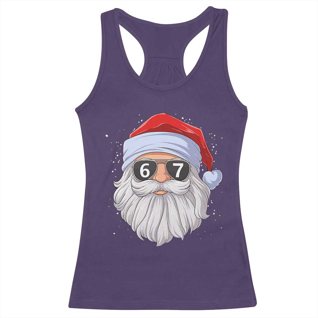 Six Seven 67 Christmas Meme Racerback Tank Top Funny Brainrot Santa Claus Gen Alpha Slang - Wonder Print Shop