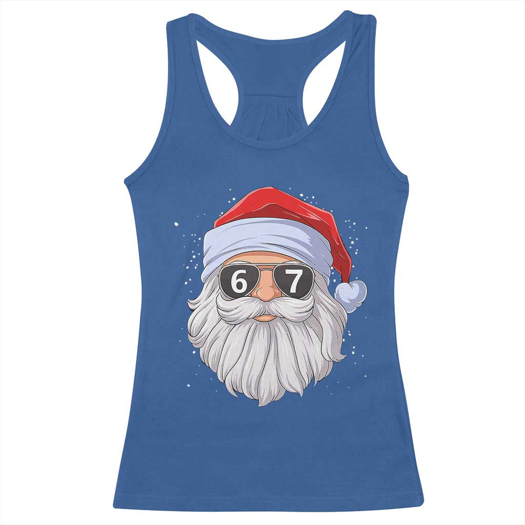 Six Seven 67 Christmas Meme Racerback Tank Top Funny Brainrot Santa Claus Gen Alpha Slang - Wonder Print Shop