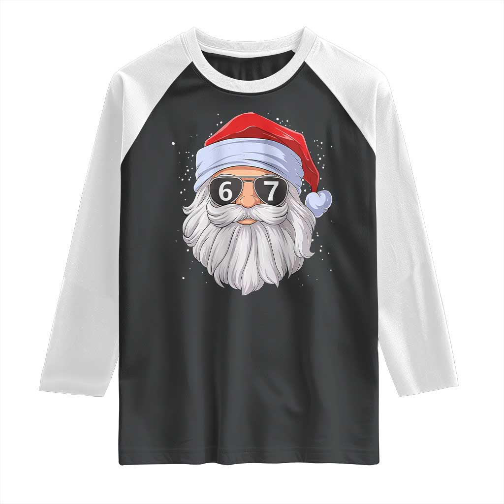 Six Seven 67 Christmas Meme Raglan Shirt Funny Brainrot Santa Claus Gen Alpha Slang - Wonder Print Shop