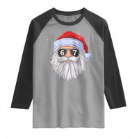 Six Seven 67 Christmas Meme Raglan Shirt Funny Brainrot Santa Claus Gen Alpha Slang - Wonder Print Shop