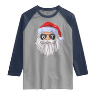 Six Seven 67 Christmas Meme Raglan Shirt Funny Brainrot Santa Claus Gen Alpha Slang - Wonder Print Shop