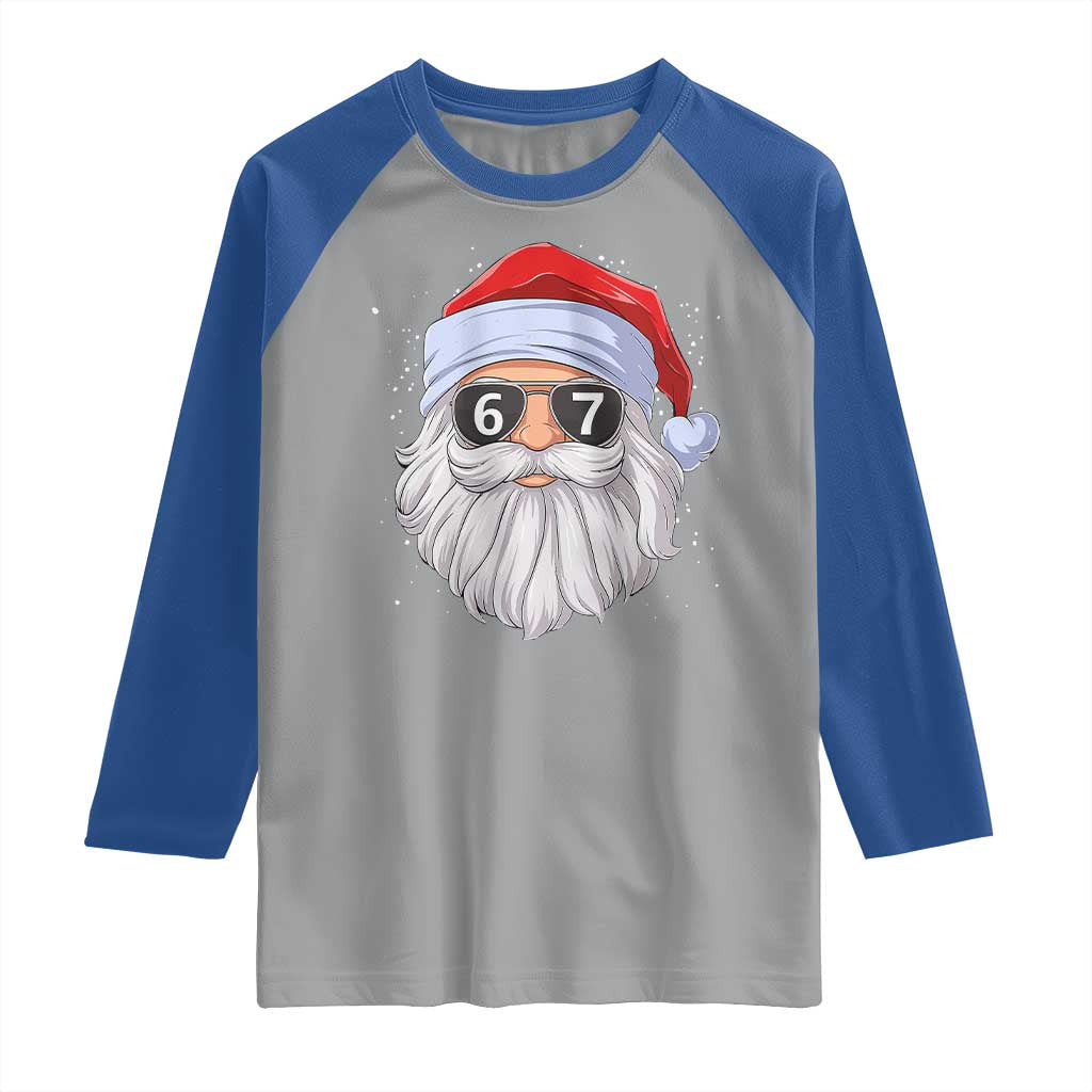 Six Seven 67 Christmas Meme Raglan Shirt Funny Brainrot Santa Claus Gen Alpha Slang - Wonder Print Shop
