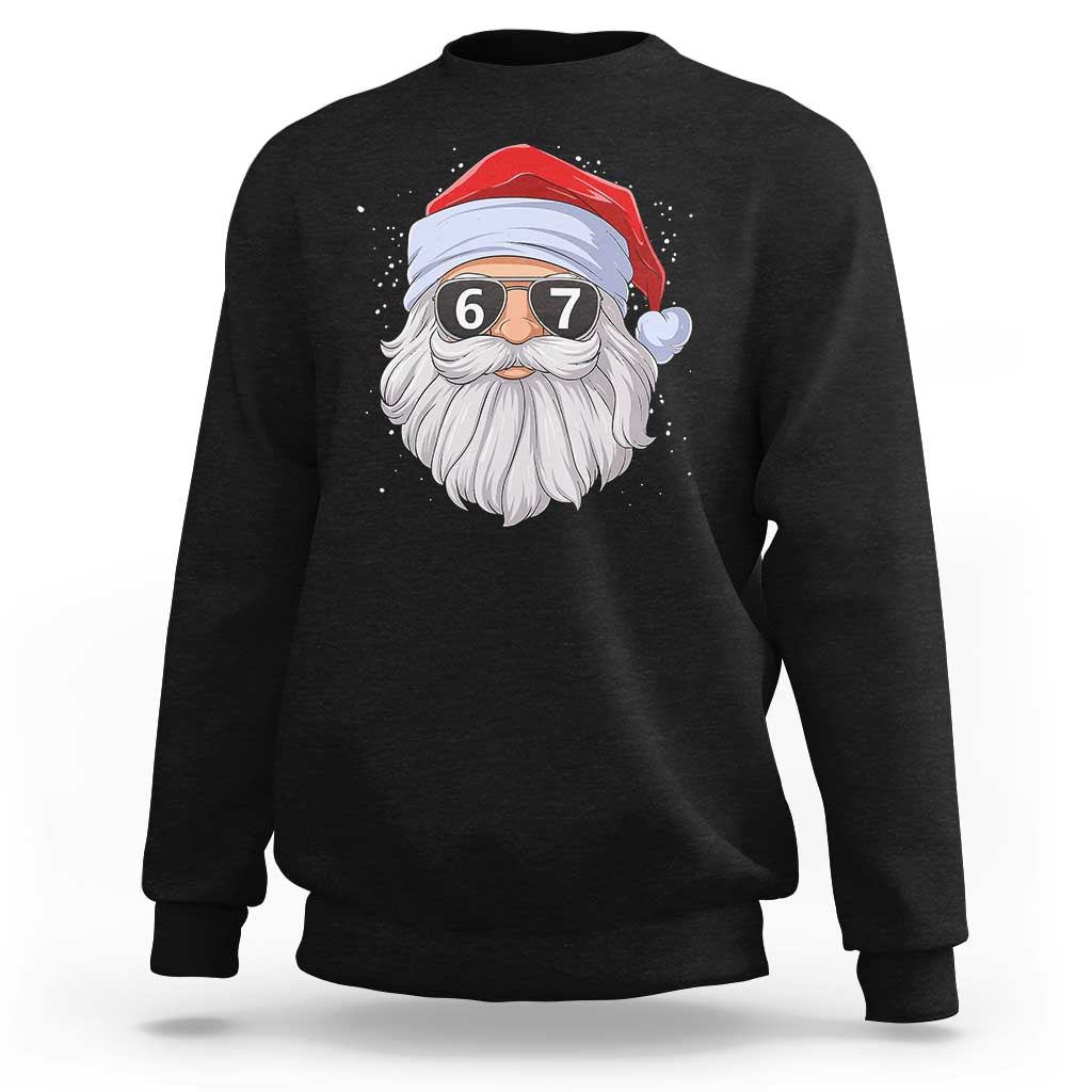 Six Seven 67 Christmas Meme Sweatshirt Funny Brainrot Santa Claus Gen Alpha Slang - Wonder Print Shop
