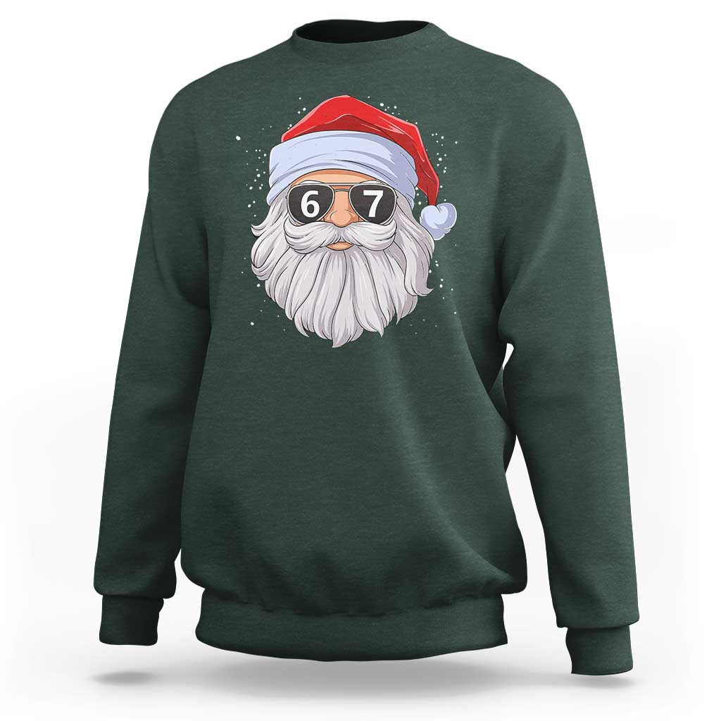 Six Seven 67 Christmas Meme Sweatshirt Funny Brainrot Santa Claus Gen Alpha Slang - Wonder Print Shop