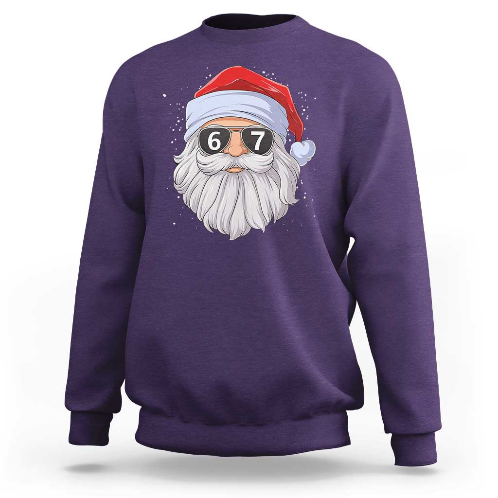 Six Seven 67 Christmas Meme Sweatshirt Funny Brainrot Santa Claus Gen Alpha Slang - Wonder Print Shop