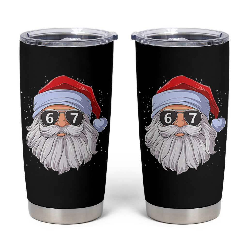 Six Seven 67 Christmas Meme Tumbler Cup Funny Brainrot Santa Claus Gen Alpha Slang - Wonder Print Shop