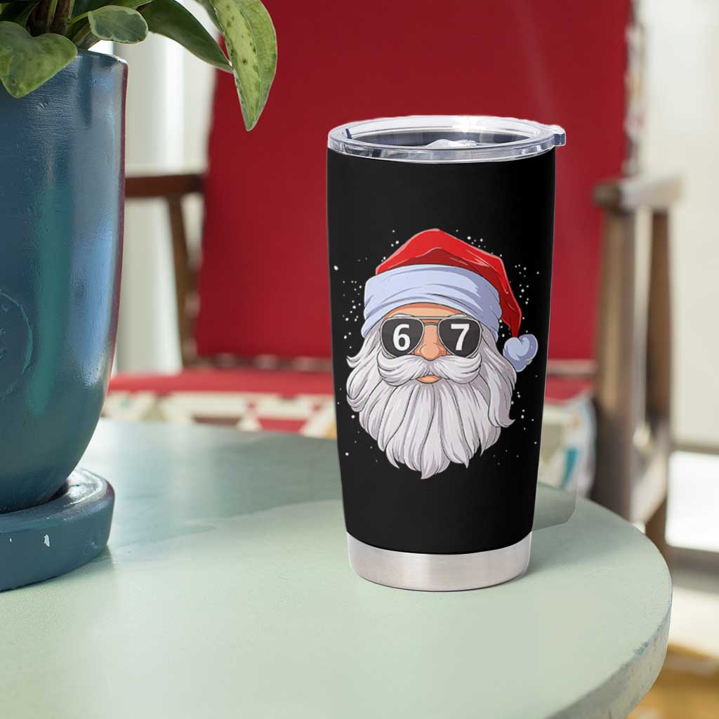 Six Seven 67 Christmas Meme Tumbler Cup Funny Brainrot Santa Claus Gen Alpha Slang - Wonder Print Shop