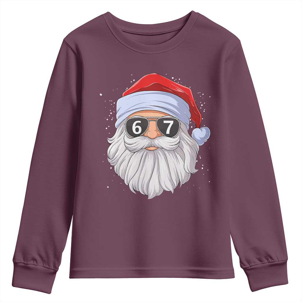 Six Seven 67 Christmas Meme Youth Sweatshirt Funny Brainrot Santa Claus Gen Alpha Slang - Wonder Print Shop