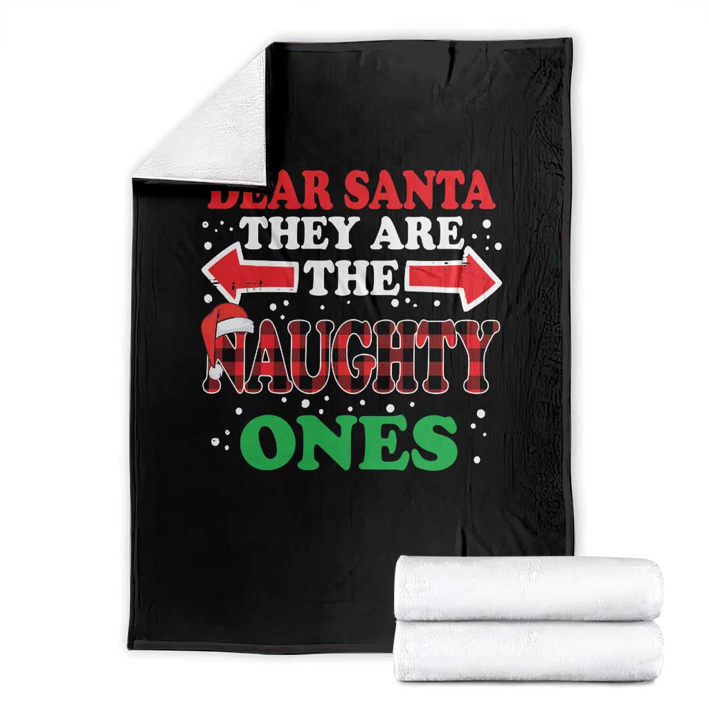 Dear Santa They Naughty Ones Throw Blanket Christmas Red Plaid Pajamas PJ Xmas Gifts - Wonder Print Shop