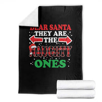 Dear Santa They Naughty Ones Throw Blanket Christmas Red Plaid Pajamas PJ Xmas Gifts - Wonder Print Shop