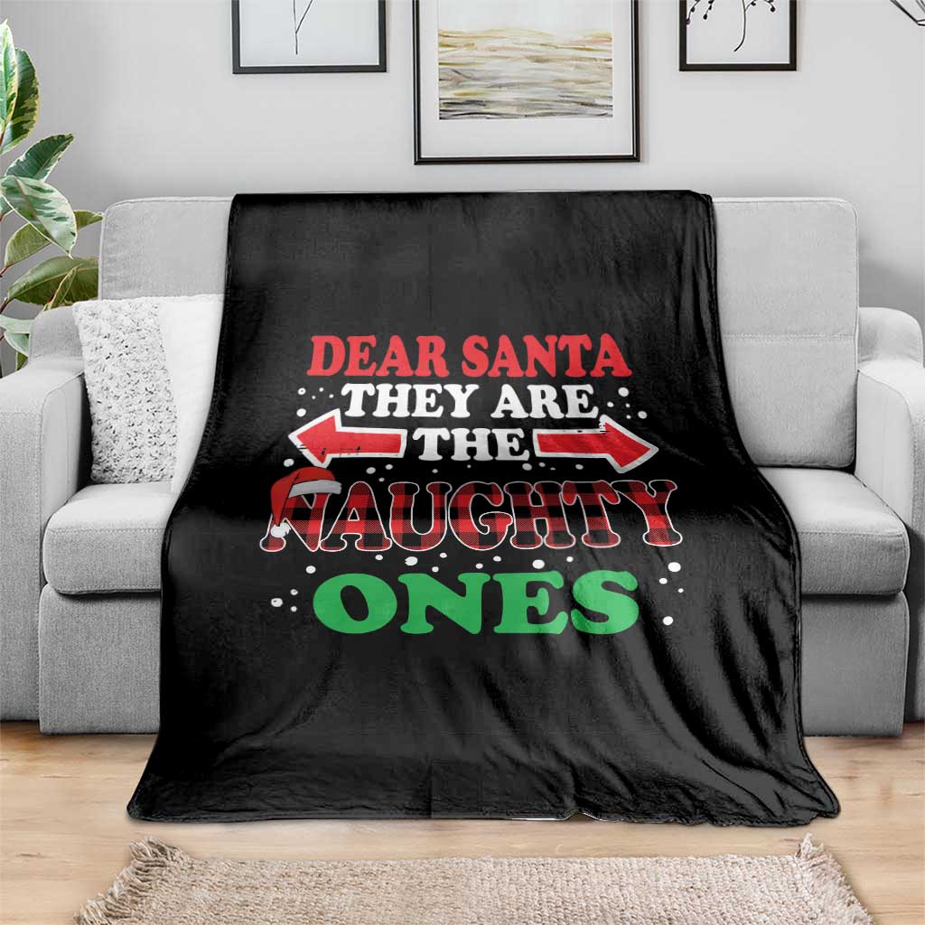 Dear Santa They Naughty Ones Throw Blanket Christmas Red Plaid Pajamas PJ Xmas Gifts - Wonder Print Shop