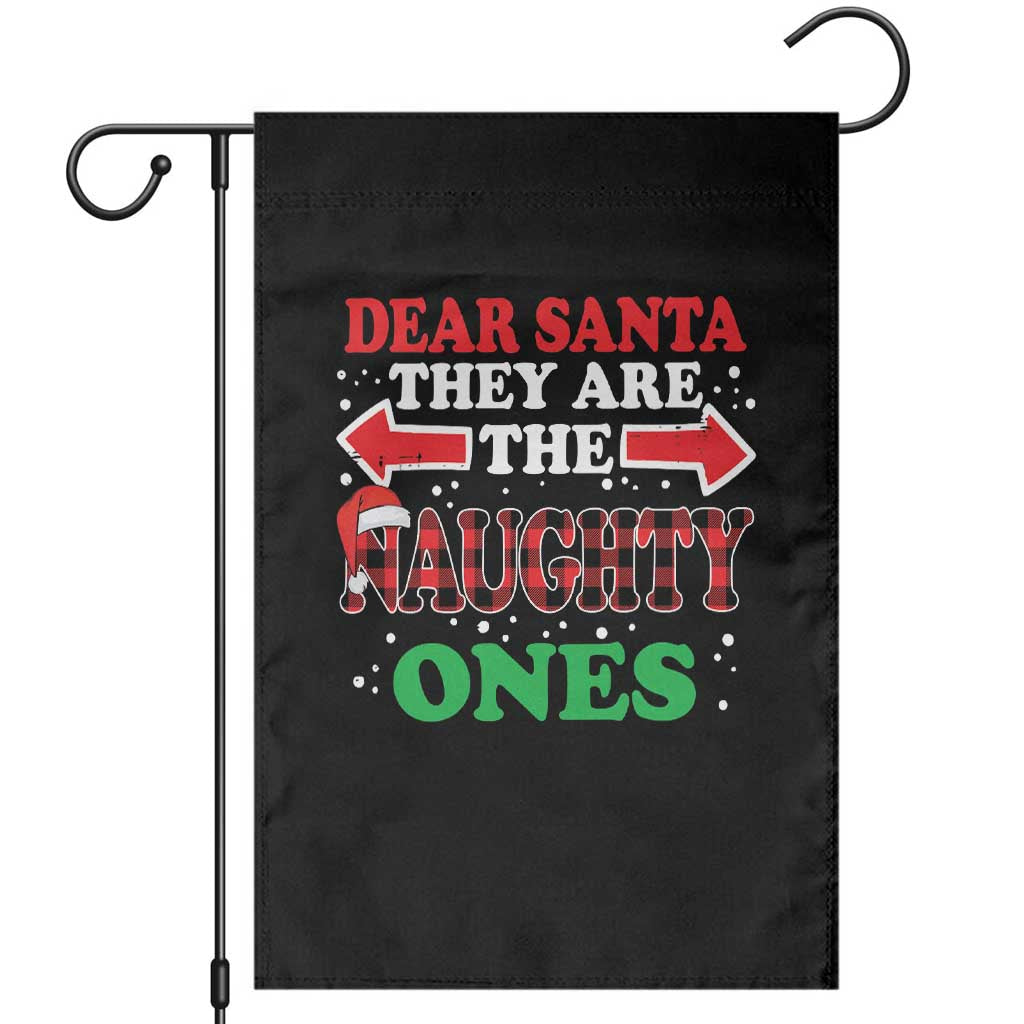 Dear Santa They Naughty Ones Garden Flag Christmas Red Plaid Pajamas PJ Xmas Gifts - Wonder Print Shop