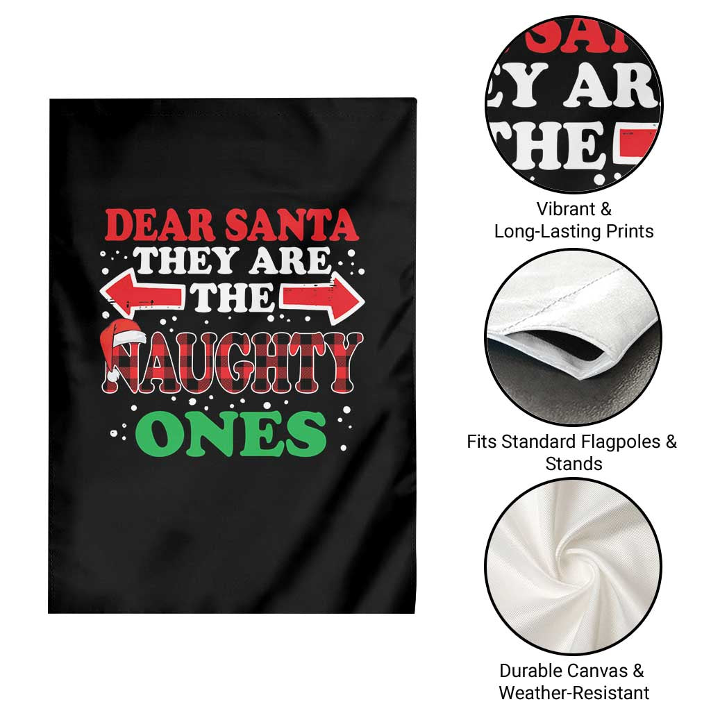 Dear Santa They Naughty Ones Garden Flag Christmas Red Plaid Pajamas PJ Xmas Gifts - Wonder Print Shop