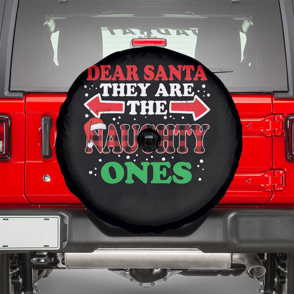 Dear Santa They Naughty Ones Spare Tire Cover Christmas Red Plaid Pajamas PJ Xmas Gifts - Wonder Print Shop