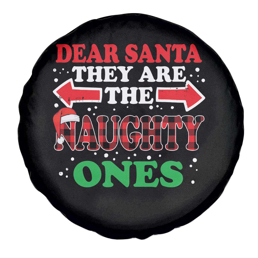 Dear Santa They Naughty Ones Spare Tire Cover Christmas Red Plaid Pajamas PJ Xmas Gifts - Wonder Print Shop