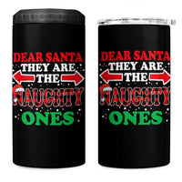 Dear Santa They Naughty Ones 4 in 1 Can Cooler Tumbler Christmas Red Plaid Pajamas PJ Xmas Gifts - Wonder Print Shop