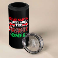 Dear Santa They Naughty Ones 4 in 1 Can Cooler Tumbler Christmas Red Plaid Pajamas PJ Xmas Gifts - Wonder Print Shop