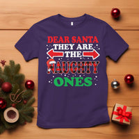Dear Santa They Naughty Ones T Shirt Christmas Red Plaid Pajamas PJ Xmas Gifts - Wonder Print Shop