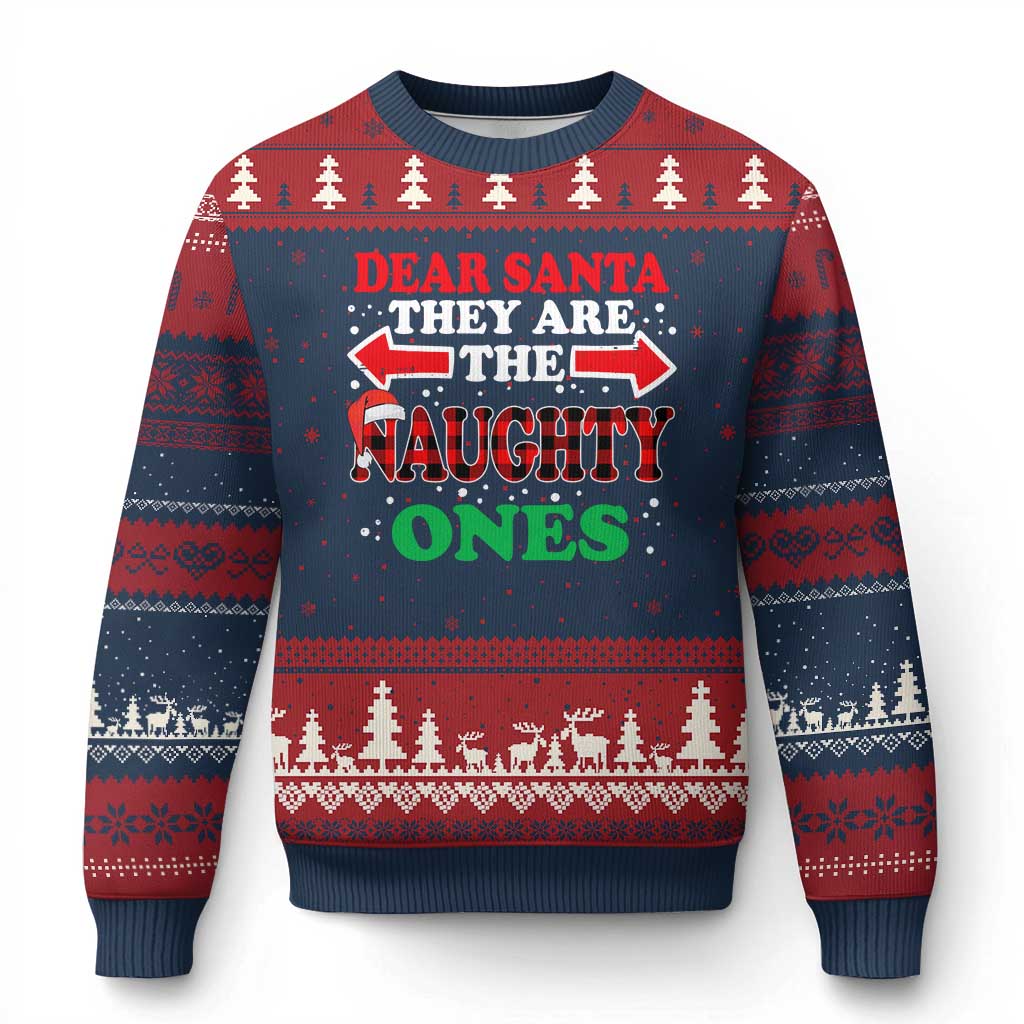 Dear Santa They Naughty Ones Ugly Christmas Sweater Christmas Red Plaid Pajamas PJ Xmas Gifts - Wonder Print Shop